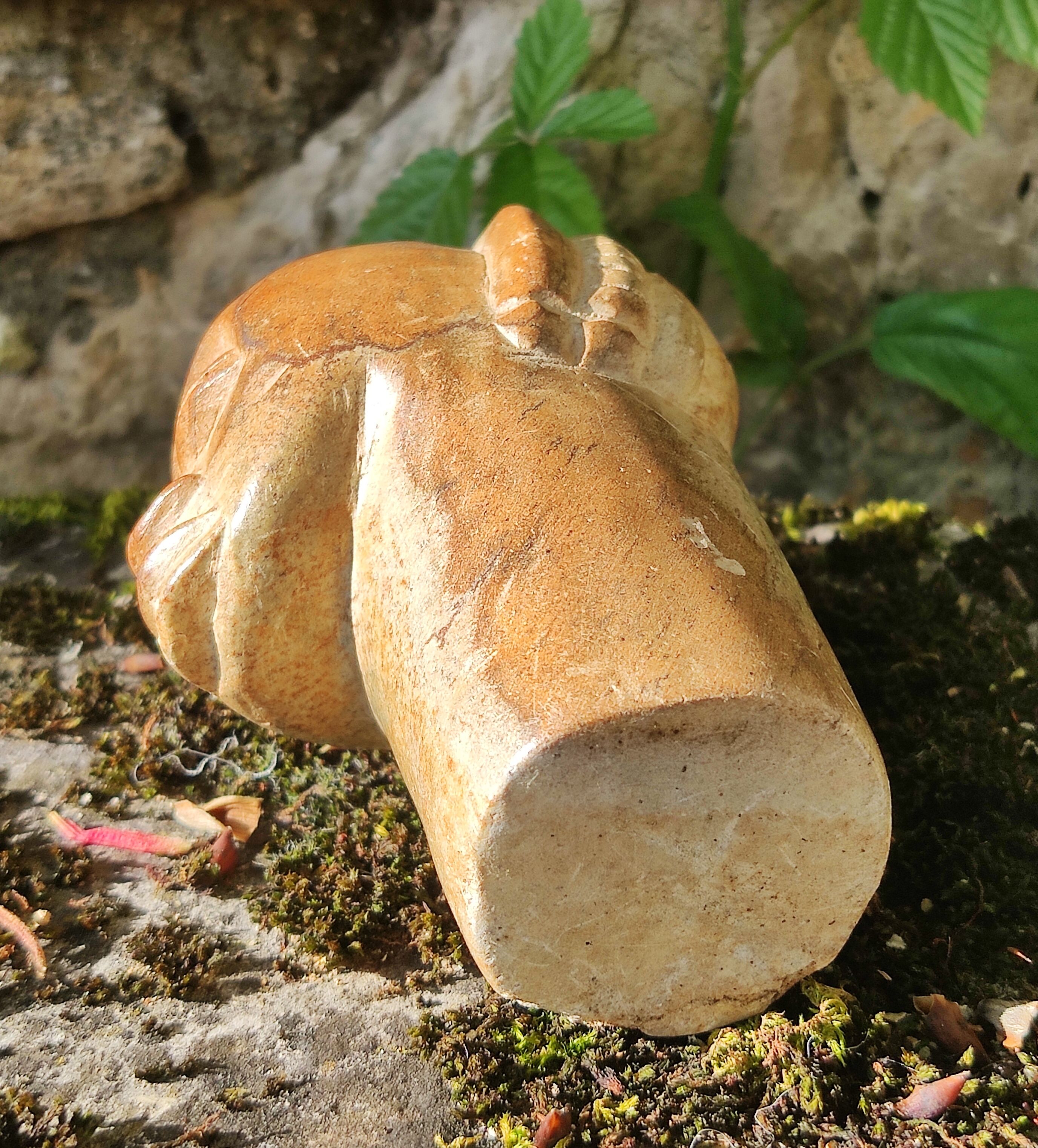 Stone sculpture - African head - Gabon