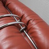 Vintage Soriana set in red leather by Afra e Tobia Scarpa for Cassina Italy