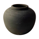 Black patinated terracotta vase