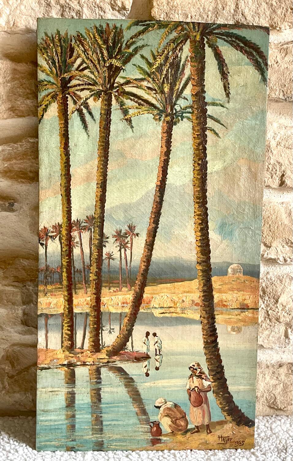 Pair of orientalist paintings signed Hager 1925