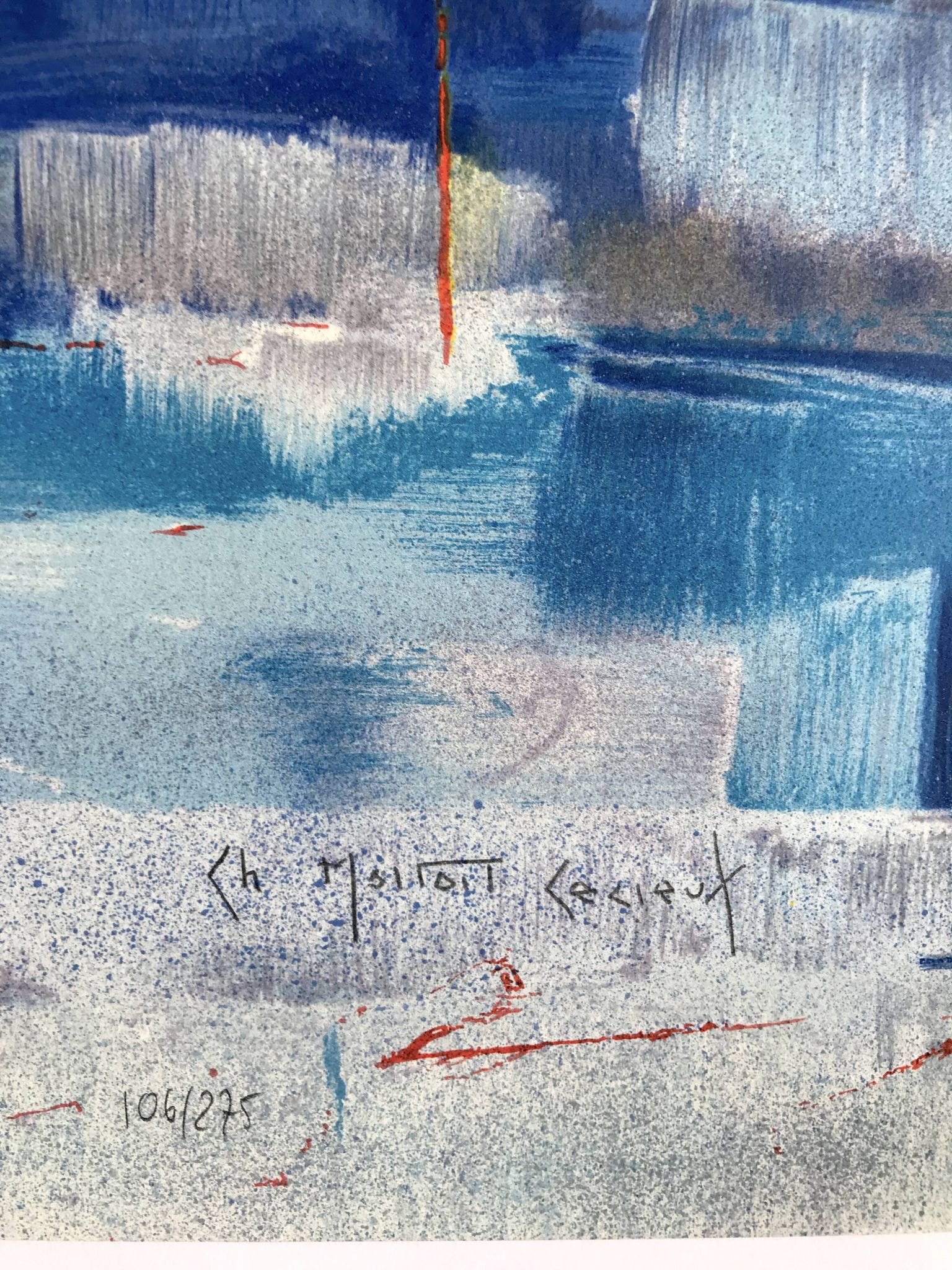 Artist's studio. Original lithograph signed in pencil.