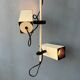Vintage Philips beige downrod ceiling lamp