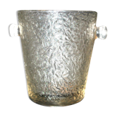 Vintage champagne bucket in frosted molded glass