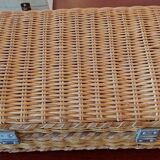 Vintage wicker suitcase