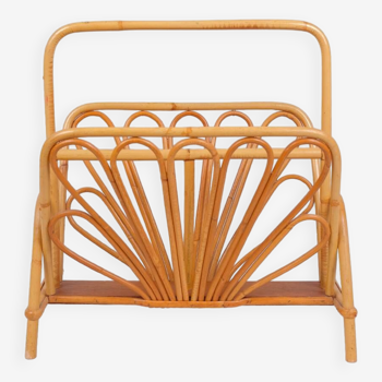 Rattan magazine rack