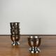 Set of 4 stainless steel egg cups, 1970