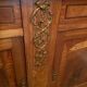 Sideboard two body mirror top marble decoration inlaid bronze Louis XVI
