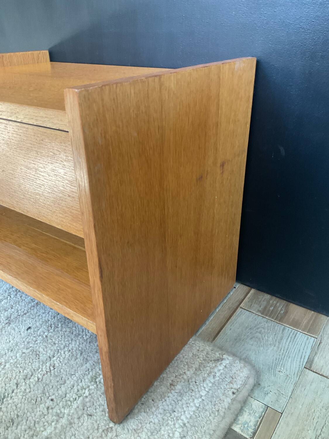 Vintage beech bedside table from the 1970s.