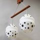 Vintage 1960s Czech Double Pendant Light with Black & White Opaline Glass
