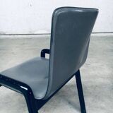 Postmodern Leather Dining Chairs, Italy, 1980s, Set of 4