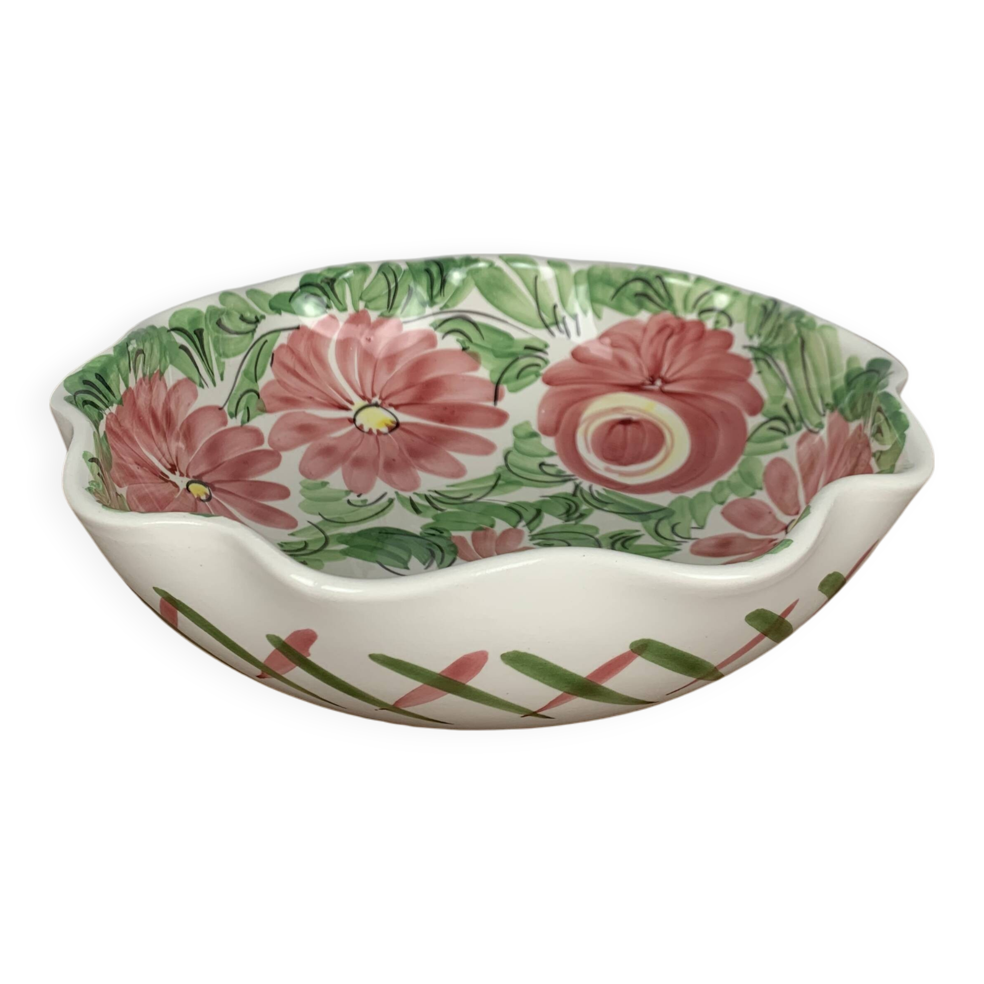 AMANO Vintage Floral Pattern Ceramic Salad Bowl