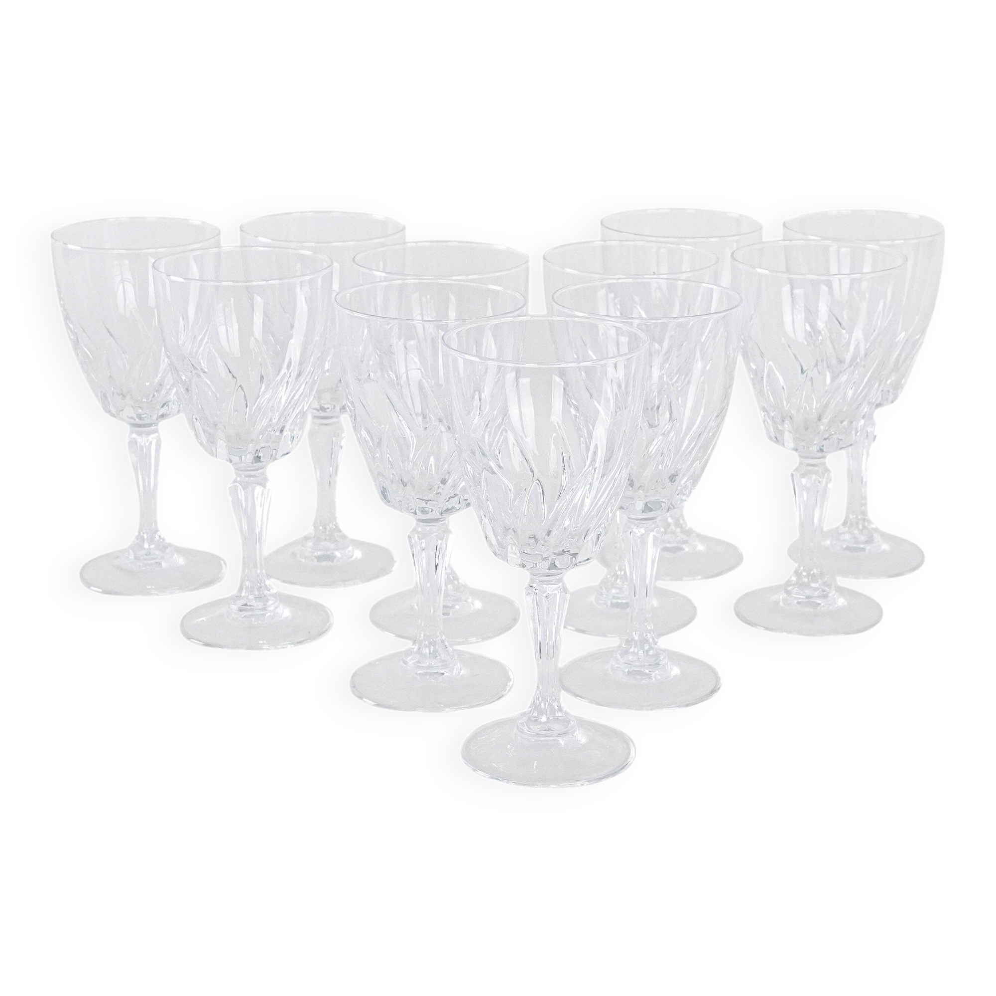 Set of crystal glasses, Danish design, 1970s, manufactured in Denmark