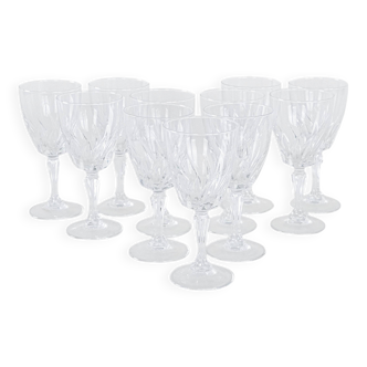 Set of crystal glasses, Danish design, 1970s, manufactured in Denmark