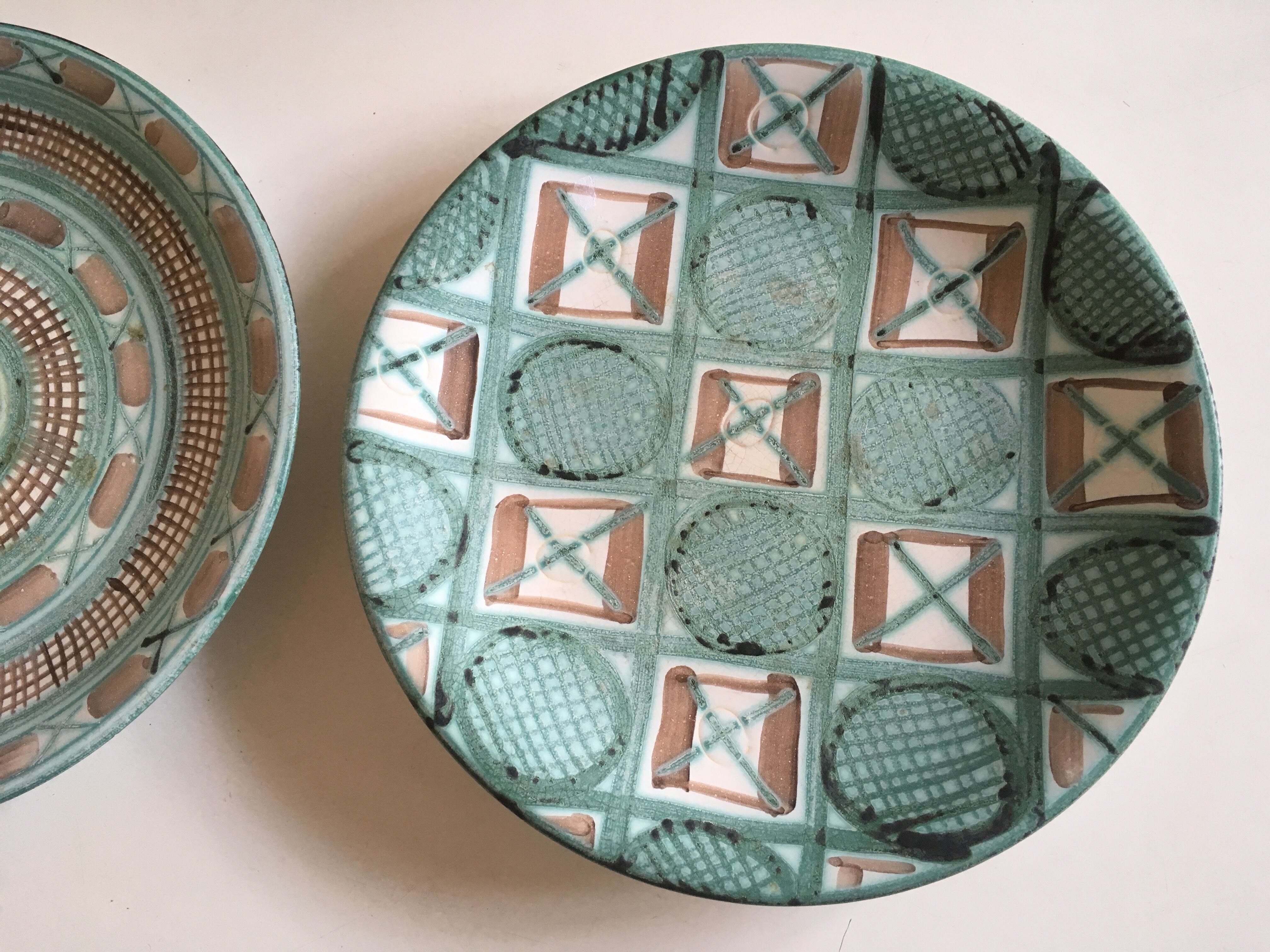 Plates flat ceramic Robert Picault 60s