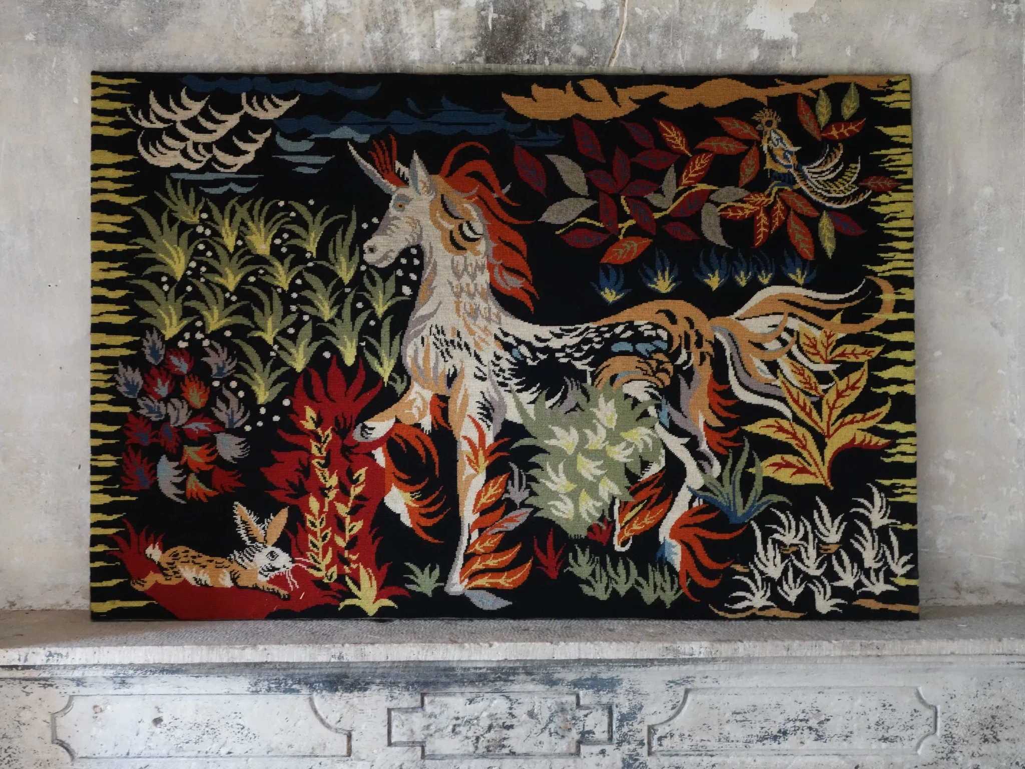 Large tapestry in the style of Jean Lurçat
