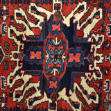 Antique Persian Carpet Handwoven Tribal Deep Red Wool Area Rug- 140x190cm