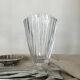 Large Art Deco fan vase in Arques crystal, France 1950
