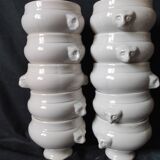 Lot c new! 10 bowls / white faience soup andromorphic grip