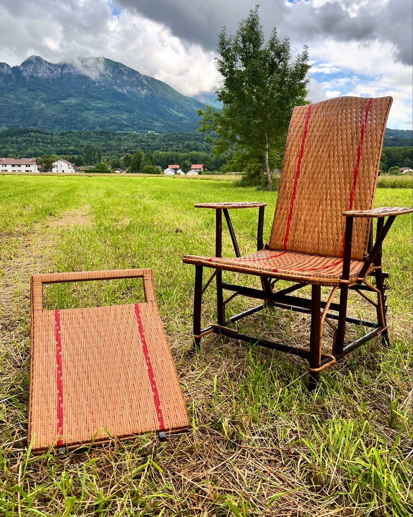 Rattan lounge chair from the 1950s
