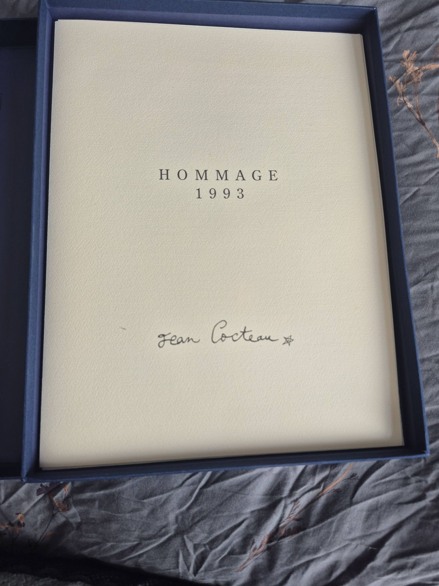 Tribute box 1993 Jean Cocteau containing 4 lithographs number 405/500