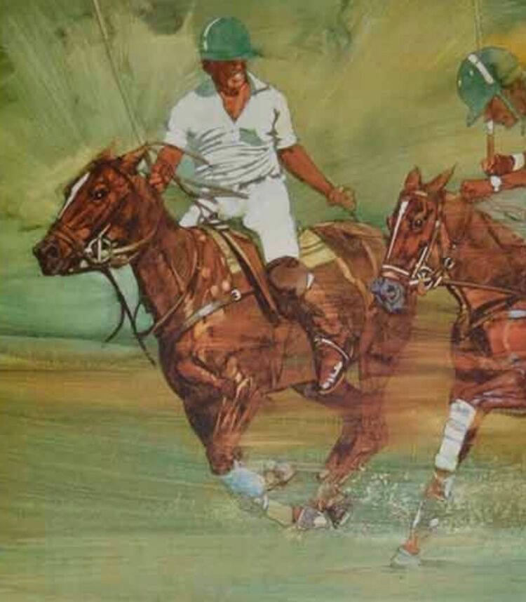 Windsor poster, polo players, for the Pierre Hautot gallery.
