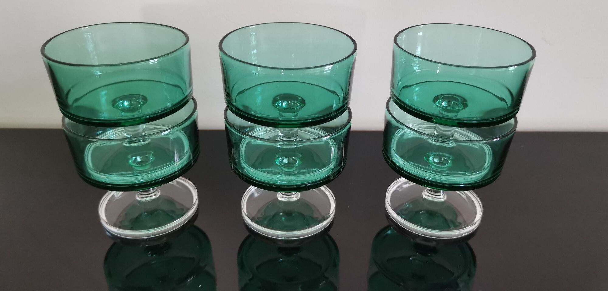 Set of 6 glasses of champagne Cavalier Luminarc vintage emerald green