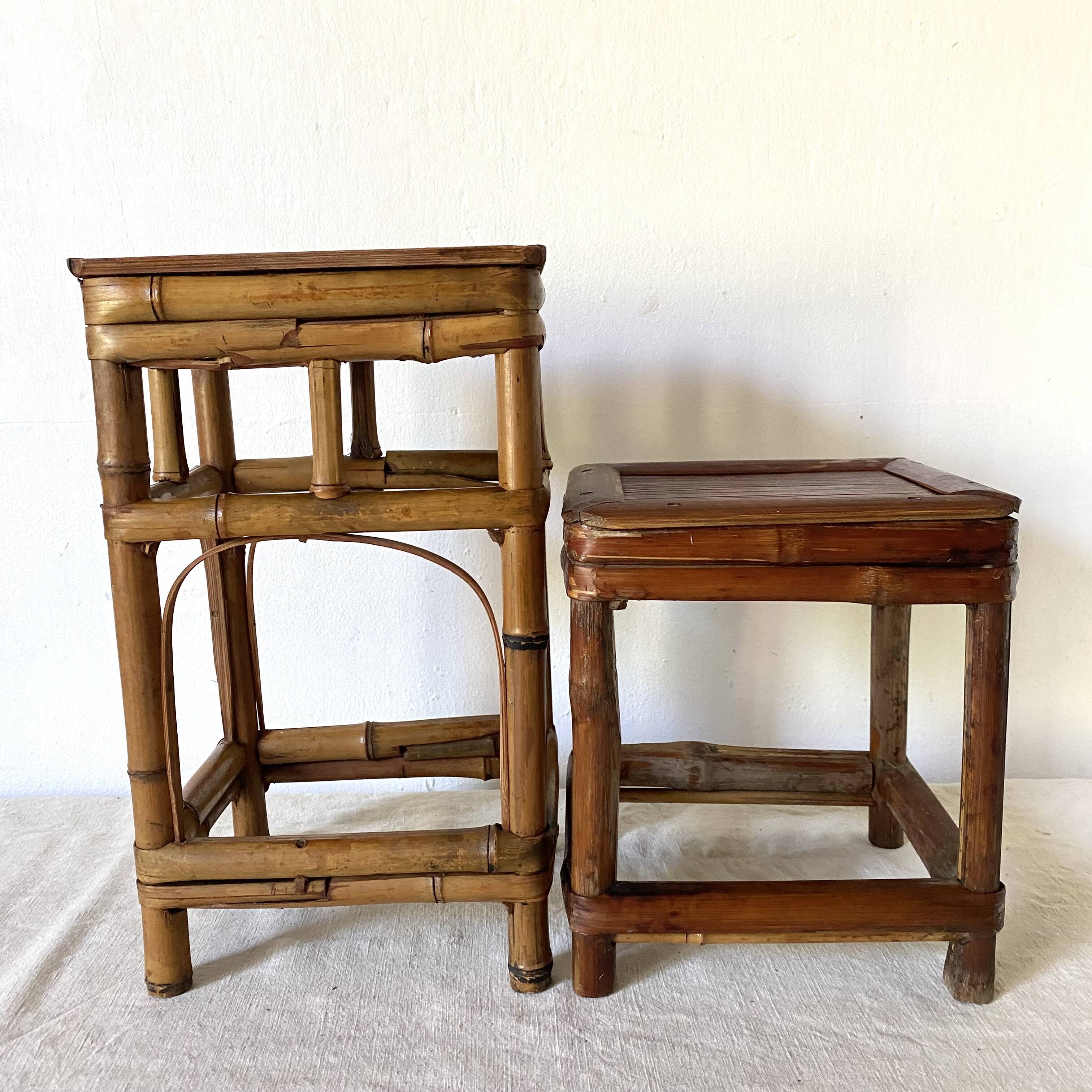 Vintage bamboo plant holders