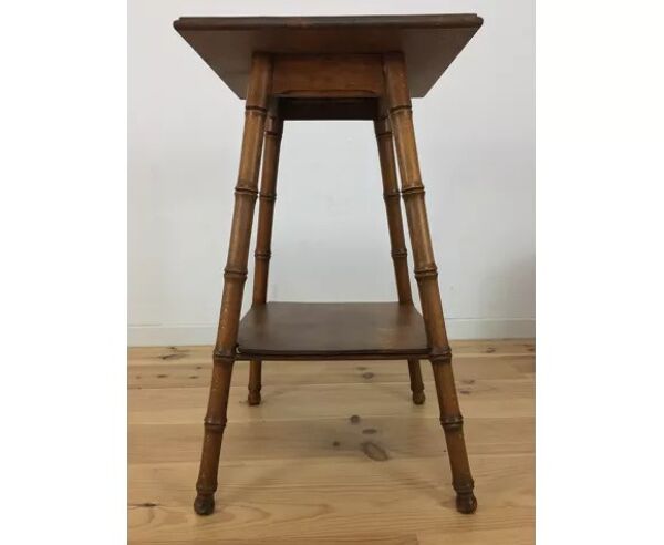Table d'appoint bambou bois sculpté 1960 sellette
