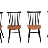Set of 4 spindle back dining chairs 1960s holland