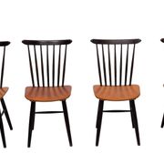 Set of 4 spindle back dining chairs 1960s holland