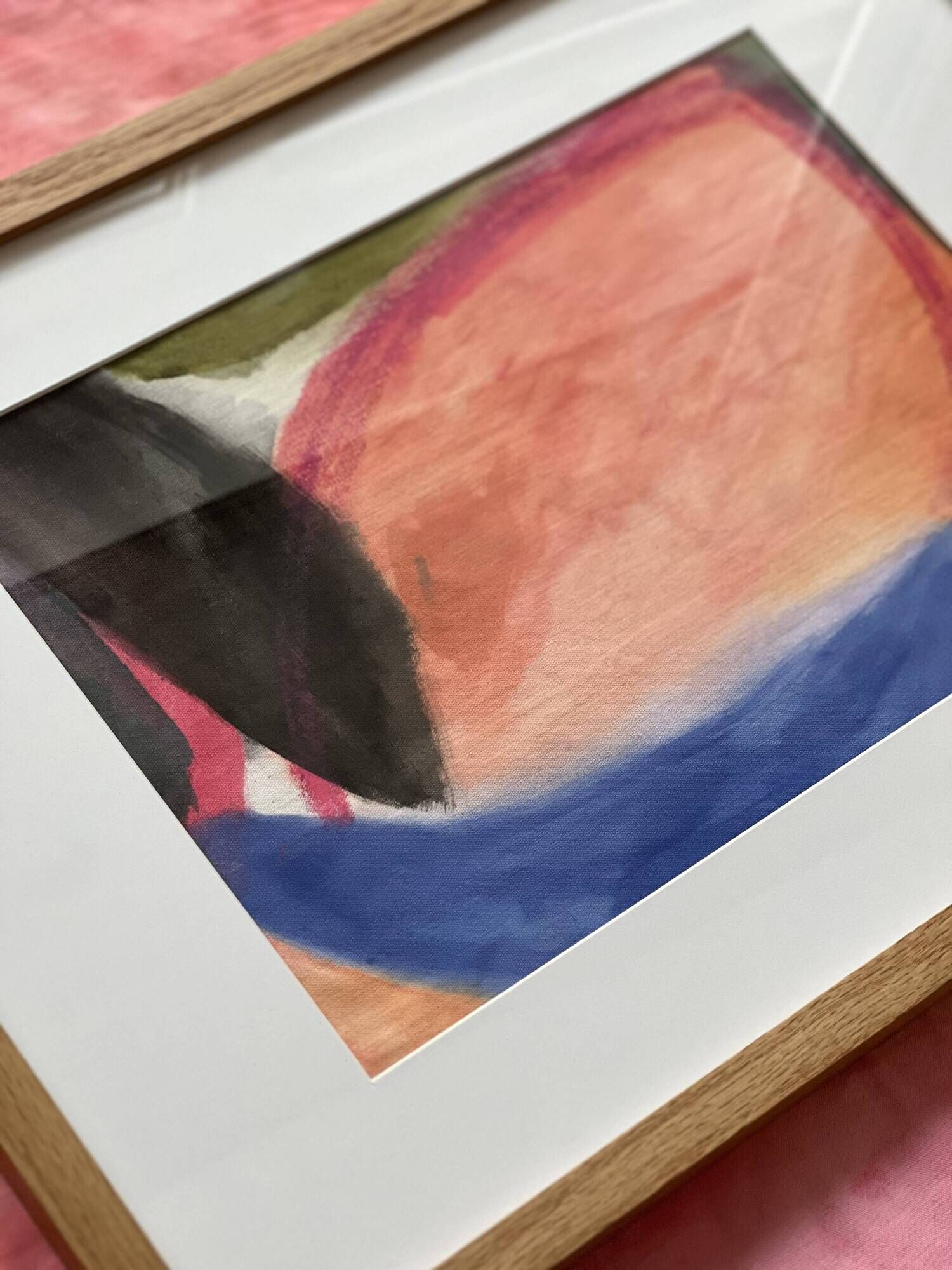 Framed abstract painting