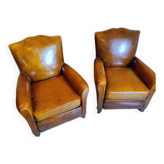 Pair of 1930 mustache model club armchairs