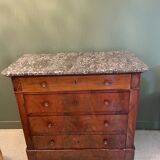 Louis Philippe chest of drawers in elm veneer
