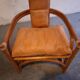 Set de fauteuils en bambou et cuir années 60'S