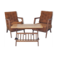 Trio of Knoll Lounge Chairs with Magazine Table.