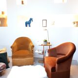 Pair of armchairs toads velvet