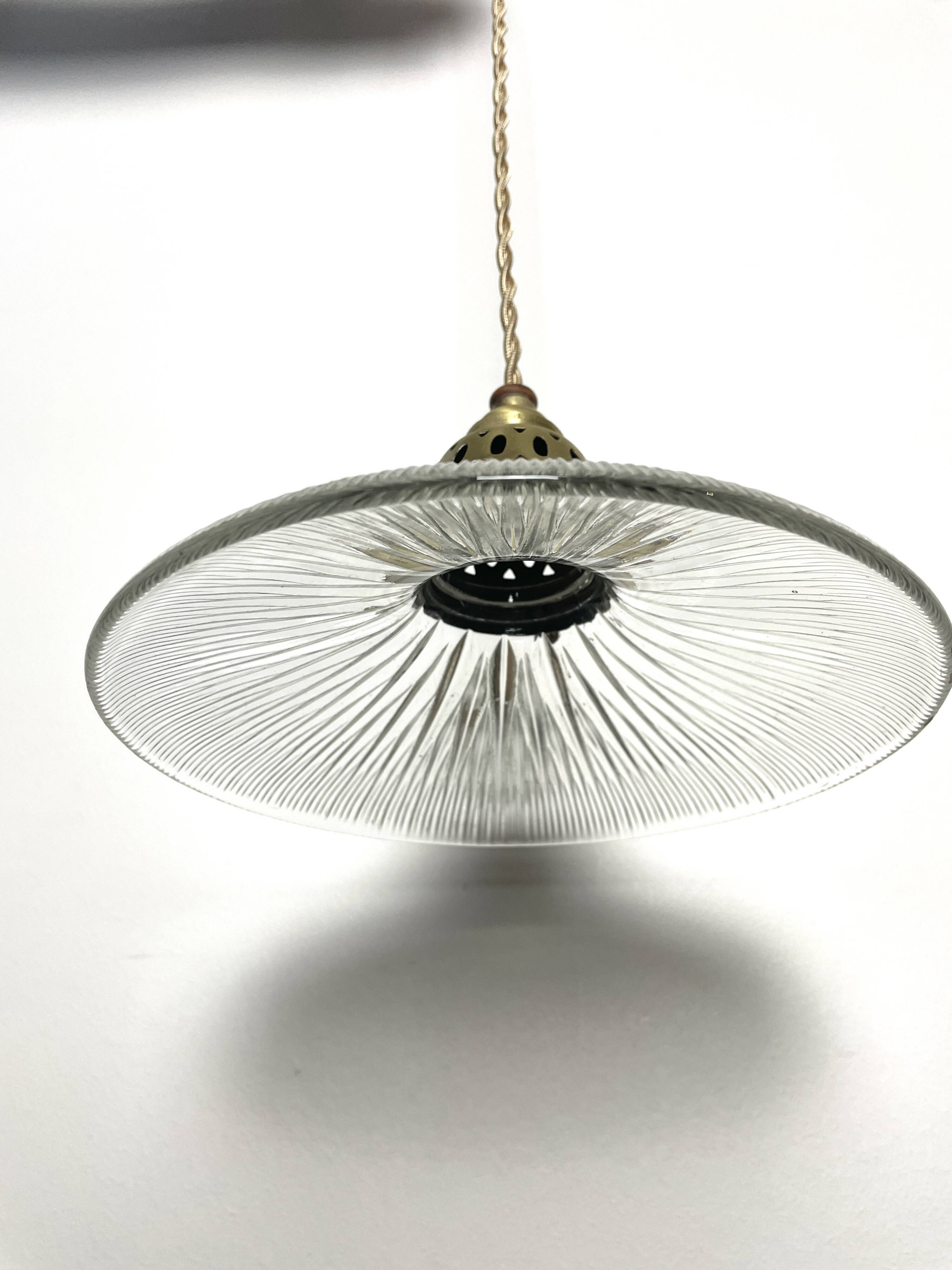 1950s glass pendant light