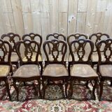 Set of 10 caned chairs from the Louis Philippe period.