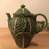 Ceramic cabbage tea set 4 cups teapot milk pot