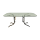 Vintage dining table in green smoked glass