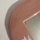 Vintage floral pink ceramic framed mirror signed St-Avit Francalat.