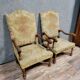 Pair of Louis XIII style walnut armchairs circa 1850 (lot no. 2)