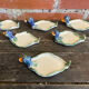 Plate + 6 Duck-Shaped Foie Gras Service Plates, Polychrome Ceramic