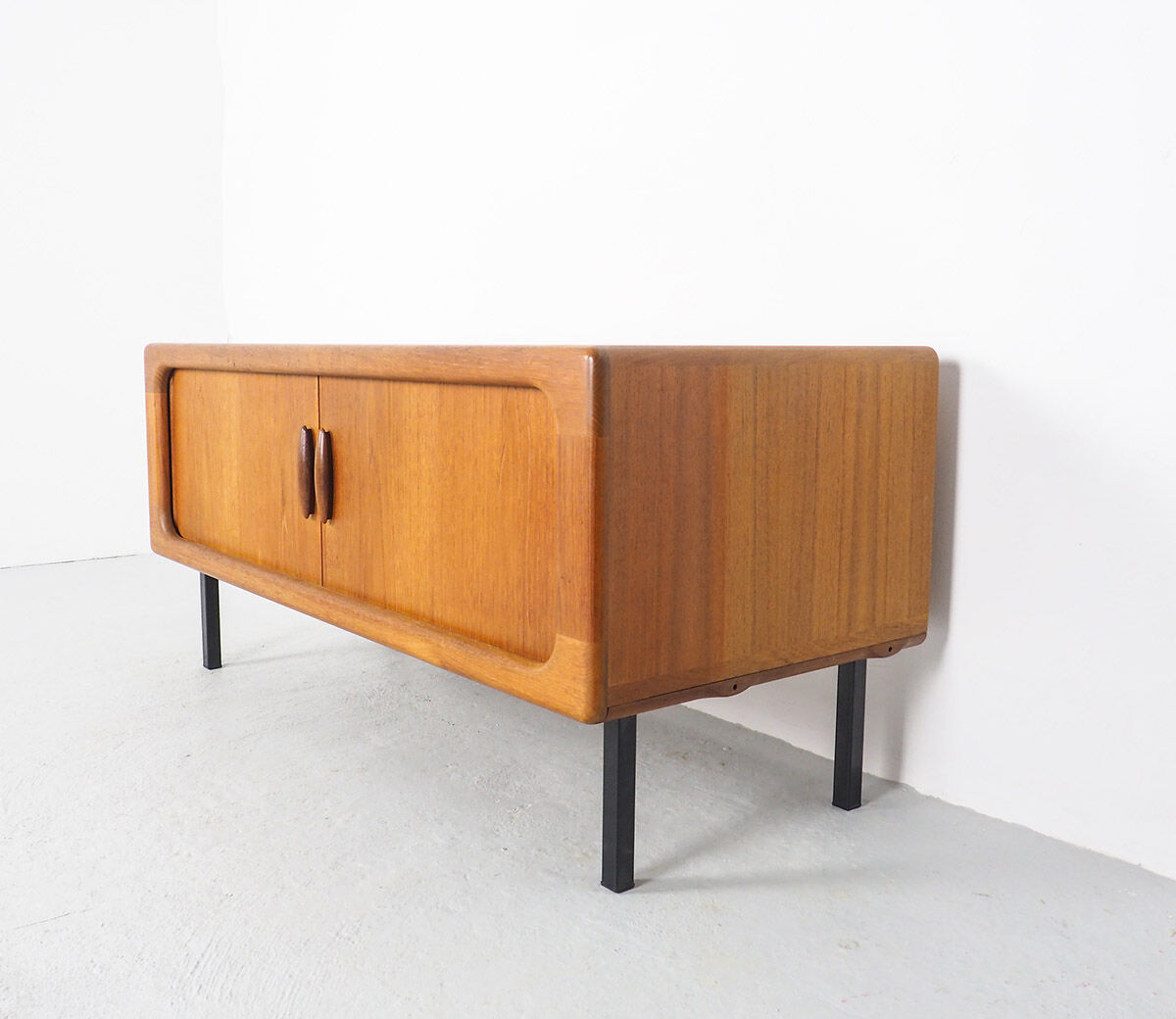 Low teak sideboard with tambour doors by Dyrlund, 1960's