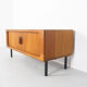 Low teak sideboard with tambour doors by Dyrlund, 1960's