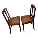 Set of 2 chairs with canework