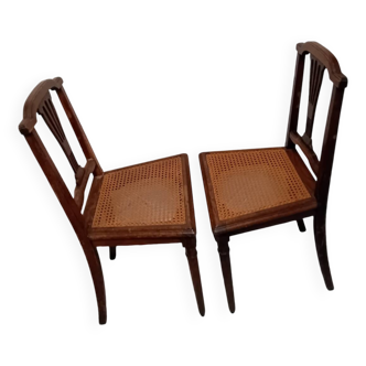 Lot de 2 chaises avec cannage