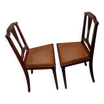 Set of 2 chairs with caning