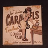 Metal advertising box for salted butter caramels from the 90s