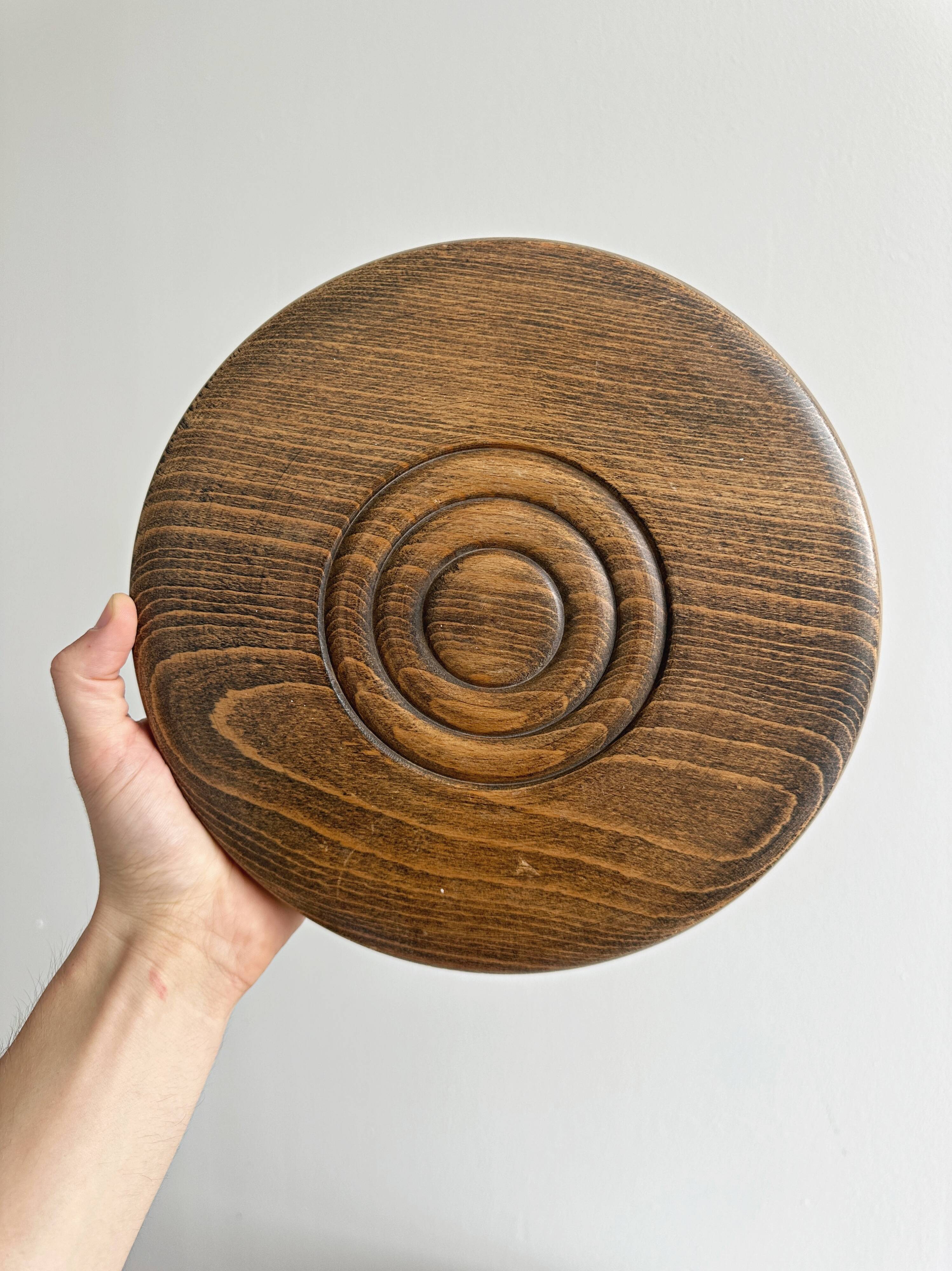 Antique turned wooden tripod stool